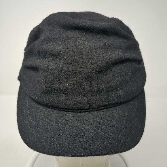 Scala Pronto Cadet Army Cap Black One Size Stretchable Wool Blend Blank - Picture 2 of 9